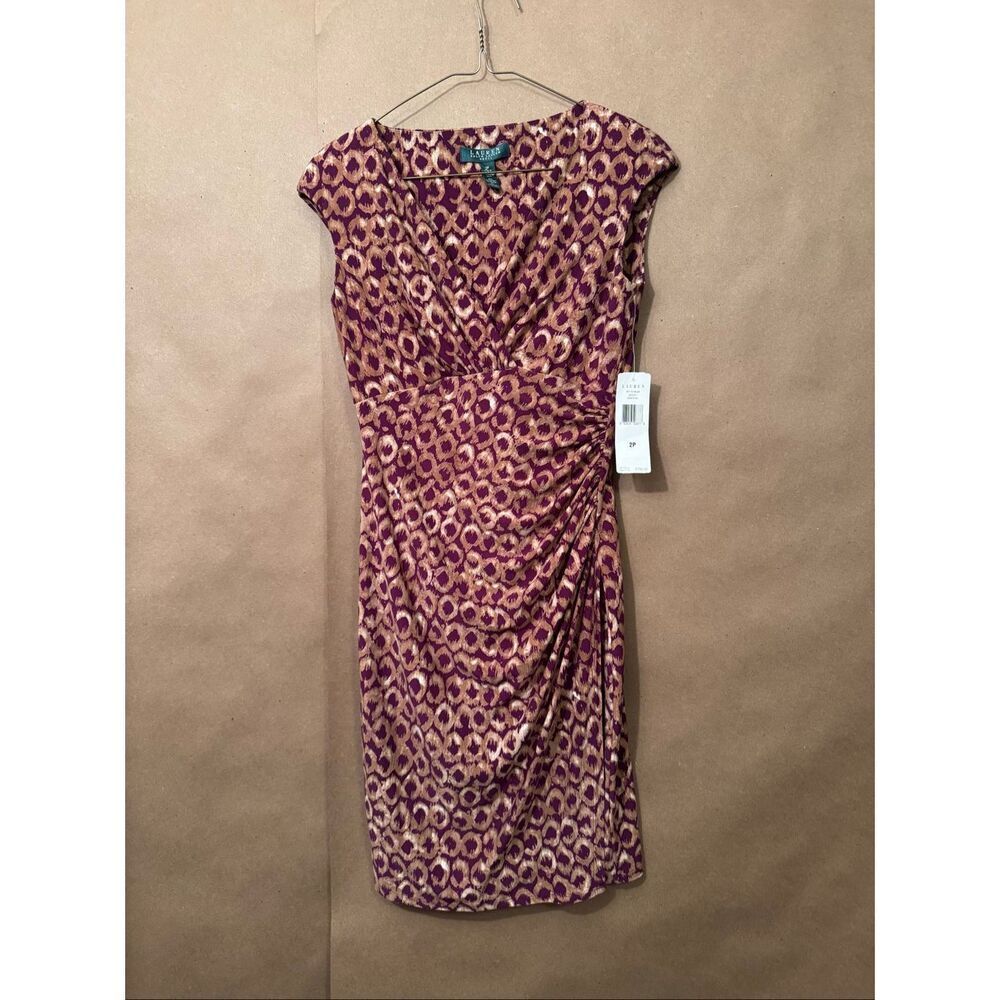 NWT Ralph‎ Lauren Jersey Dress with Shoulder Pads